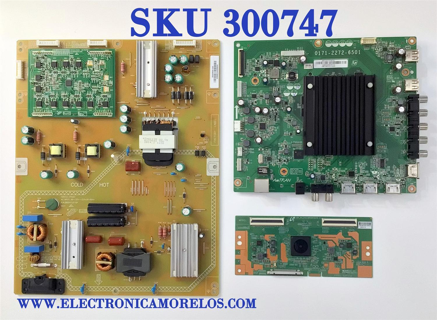 KIT DE TARJETAS PARA TV VIZIO NUM DE PARTE V655-H19 / MAIN 3665-0372-0150 / 0171-2272-6501 / 55MD40G9W16771C / FUENTE 0500-0605-1040 / FSP210-1PSZ01 / T-CON 6871C-35367K / 15Y_65_FU11BPCMTA4V0.0 / 35367K / DISPLAY / PANEL LSC650FN04-G01 / MODELO V655-H19
